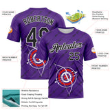 Custom Purple Black-White 3D Pattern Design Arrow Archery Bow Target Performance T-Shirt