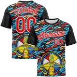 Custom Black Fire Red-White 3D Pattern Design Arrow Archery Bow Target Performance T-Shirt