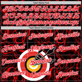 Custom Black Fire Red-White 3D Pattern Design Arrow Archery Bow Target Performance T-Shirt