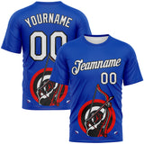 Custom Thunder Blue White-Black 3D Pattern Design Arrow Archery Bow Target Performance T-Shirt