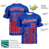 Custom Thunder Blue Fire Red-White 3D Pattern Design Arrow Archery Bow Target American Flag Performance T-Shirt