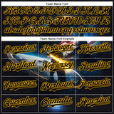 Custom Black Gold 3D Pattern Design Outer Space Light Swords American Flag Authentic Baseball Jersey