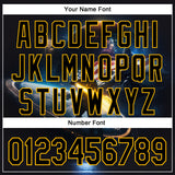 Custom Black Gold 3D Pattern Design Outer Space Light Swords American Flag Authentic Baseball Jersey