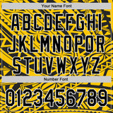Custom Yellow Black-White 3D Polynesian Style Islander Authentic Baseball Jersey
