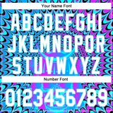 Custom Purple White-Ice Blue 3D Pattern Design Trippy Magic Mushrooms Skull Authentic Baseball Jersey