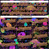 Custom Black Purple-Yellow 3D Pattern Design Trippy Magic Mushrooms Spider Web Authentic Baseball Jersey