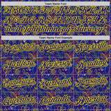 Custom Dark Purple Light Yellow 3D Pattern Design Mardi Gras Shrove Tuesday Authentic Baseball Jersey