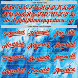 Custom Sky Blue Red-Cream 3D Pattern Design Burner Costumes Paisley Bandana Authentic Baseball Jersey