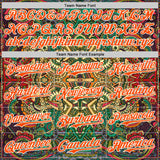 Custom Green Orange-White 3D Pattern Design Burner Costumes Exotic Authentic Baseball Jersey