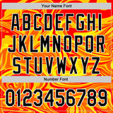 Custom Orange Black Gold-White 3D Pattern Design Rave Party Marble Lava Authentic Baseball Jersey