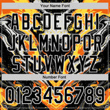 Custom Black Gray Orange Yellow-White 3D Pattern Design Rave Party Marble Lava Authentic Baseball Jersey