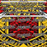 Custom Yellow Black Red-White 3D Pattern Design Rave Party Tribal Authentic Baseball Jersey