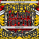 Custom Yellow Black Red-White 3D Pattern Design Rave Party Tribal Authentic Baseball Jersey