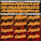 Custom Black Yellow Red-White 3D Pattern Design Rave Party Flame Authentic Baseball Jersey