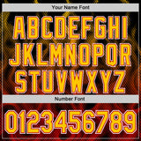 Custom Black Yellow Red-White 3D Pattern Design Rave Party Flame Authentic Baseball Jersey