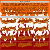 Custom White Orange Red Black-Yellow 3D Pattern Design Rave Party Flame Authentic Baseball Jersey