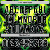Custom Black Green-White 3D Pattern Design Rave Party Poison Liquid Authentic Baseball Jersey