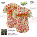 Custom Cream Orange Black-Yellow 3D Pattern Design Rave Party Paisley Bandana Authentic Baseball Jersey