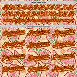 Custom Cream Orange Black-Yellow 3D Pattern Design Rave Party Paisley Bandana Authentic Baseball Jersey