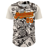 Custom White Orange Black-Yellow 3D Pattern Design Rave Party Vintage Cash Money Authentic Baseball Jersey