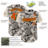 Custom White Orange Black-Yellow 3D Pattern Design Rave Party Vintage Cash Money Authentic Baseball Jersey