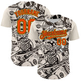 Custom White Orange Black-Yellow 3D Pattern Design Rave Party Vintage Cash Money Authentic Baseball Jersey