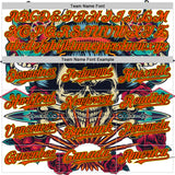 Custom White Orange Black-Yellow 3D Pattern Design Rave Party Vintage Geisha Skull Authentic Baseball Jersey