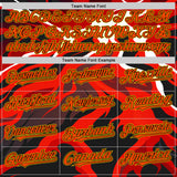 Custom White Orange Black-Yellow 3D Pattern Design Rave Party Flame Lava Authentic Baseball Jersey