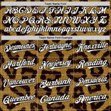 Custom Brown White-Black 3D Pattern Design Rave Party Animal Leopard Print Authentic Baseball Jersey
