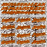 Custom White Orange Black-Yellow 3D Pattern Design Rave Party Animal Zebra Print Authentic Baseball Jersey