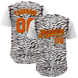 Custom White Orange Black-Yellow 3D Pattern Design Rave Party Animal Zebra Print Authentic Baseball Jersey