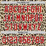 Custom Cream Red-White 3D Pattern Design Rave Party Animal Leopard Print Authentic Baseball Jersey