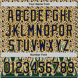 Custom Cream Navy-Gold 3D Pattern Design Rave Party Animal Leopard Print Authentic Baseball Jersey