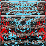 Custom Blue Brown-White 3D Pattern Design Burner Costumes Cyber Skull Authentic Baseball Jersey