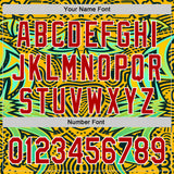 Custom Gold Red Black Green-White 3D Pattern Design Burner Costumes Tribal Authentic Baseball Jersey