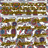 Custom White Black-Yellow 3D Pattern Design Burner Costumes Paisley Bandana Authentic Baseball Jersey