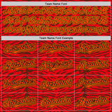Custom Red Orange Black-Yellow 3D Pattern Design Burner Costumes Animal Tiger Print Authentic Baseball Jersey