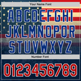 Custom Navy Red Royal-White 3D Gradient Retro American Flag Authentic Baseball Jersey