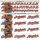Custom White Orange-Blue 3D Pattern Design Philadelphia Cityscape Skyline Authentic Baseball Jersey