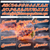 Custom Blue Orange-White 3D Flame Pickleball Paddles Balls Performance T-Shirt