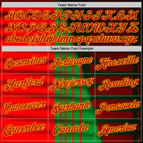 Custom Green Red-Yellow 3D Pattern Design Mexico Stripe Sport Wear Performance T-Shirt