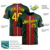 Custom Green Yellow-Red 3D Pattern Design Mexico Portugal Sport Wear Performance T-Shirt