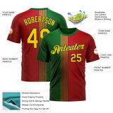 Custom Red Yellow-Green 3D Pattern Design Mexico Portugal Sport Wear Performance T-Shirt