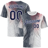 Custom White Navy 3D Pattern Design Gradient Dots Sportswear Performance T-Shirt
