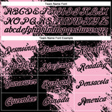 Custom Black Light Pink 3D Pattern Design Abstract Brush Stroke Performance T-Shirt