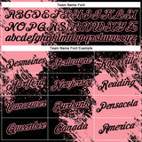 Custom Black Medium Pink 3D Pattern Design Abstract Brush Stroke Performance T-Shirt