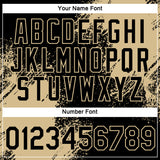 Custom Black Vegas Gold 3D Pattern Design Abstract Brush Stroke Performance T-Shirt