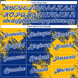 Custom Royal Gold-White 3D Pattern Design Abstract Brush Stroke Performance T-Shirt