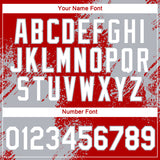 Custom Red White-Gray 3D Pattern Design Abstract Brush Stroke Performance T-Shirt