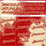 Custom Red Cream 3D Pattern Design Abstract Brush Stroke Performance T-Shirt